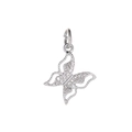 Fonkelende vlinderhanger in zilveren afwerking met pavé gezette zirkonia kristallen - Pave Zirkonia Vlinder(8)