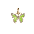 Groene vlinder hanger met goudlaag en kristallen voor DIY armbanden en halskettingen - Groene en Gouden Vlinder(13)