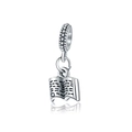 Retro S925 silver open book pendant charm for DIY bracelets and necklaces jewelry - s925 Silver Book Shape (DGB841)
