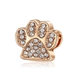 Rose gold cat paw charm with sparkling zircon inlay for DIY bracelet hand jewelry - Rhinestone Cat Paw Style (34)
