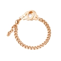 Rose gold handcuffs link bracelet in titanium steel with adjustable extension chain - Rose Gold Plated For Women