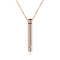 Minimalist rose gold stainless steel cylindrical perfume bottle pendant with zircon - Rose Gold Plated Necklace