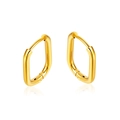 Minimalistische geometrische Gold-Creolen aus Titanstahl mit polierter Oberfläche - Klein 15mm*10mm / Gold