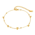 Minimalistisches Fußkettchen aus 18K vergoldetem Edelstahl mit Perlen und Verlängerung - Gold
