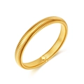 Minimalist gold spiral zircon bangle bracelet made of polished titanium steel for women - Gold