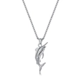 Polished stainless steel marlin fish pendant necklace with a sleek silver finish - Silver Color Single Pendant