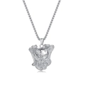 Gothic silver-toned skull and cobra snake pendant necklace on a box chain for men - Steel Pendant Only (Without Chain)