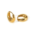 French style thick gold plated hoop earrings with premium polished mirror finish - 20mm / Gold