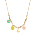 Französische Halskette aus Goldstahl mit bunten Emaille-Schmetterlingsanhängern - Bunte Emaille Schmetterling Halskette (2507-Necklace)