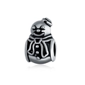 Polierter Schneemann-Anhänger aus Silber mit Schal für DIY-Schmuckarmbänder - Schneemann Clown Stil (16)