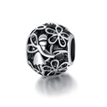 Vue macro détaillée d'une perle fleur évidée en argent pour la création de bijoux DIY - Style de Silhouette de Personnage de Fleur Creuse (16)