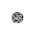 Détail d'une breloque en argent avec symbole infini et finition oxydée rétro - Style de Verrouillage de Symbole d'Infini (17)
