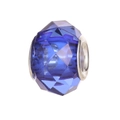 Dunkelviolette facettierte Harzperle mit silbernen Metallringen für DIY-Schmuck - Tiefviolett Blau Facettiert Stil (5)