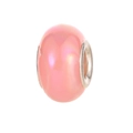 Iridescent soft pink resin charm bead with silver metal core for DIY jewelry - Light Pink Iridescent (5)