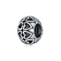 Charme de perle de cœur creux vintage en argent antique pour bracelets bijoux DIY - Style de Cœur Creux Multiple (24)
