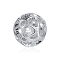 Perle de fleur évidée en argent poli pour bracelet DIY avec reflet miroir élégant - Style Creux Organique Irrégulier (27)