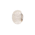 Sparkling crystal pavé bead charm with silver metal core for DIY bracelet making - Clear