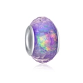 Facettierte lila Harzperle mit holografischer Folie und Silberkern für DIY-Schmuck - Lila Holografisch Pailletten Stil (12)