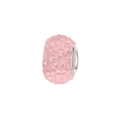 Rosa Strassstein besetzte Charm-Perle mit silbernem Innenring für Armbänder - Rosa
