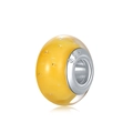 Perle de verre jaune à bulles avec noyau en argent sterling 925 pour bijoux DIY - Style Bulle Jaune Vif (15)
