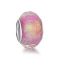 Perle en résine facettée rose irisée avec noyau en argent pour la création de bijoux - Perle de Verre Facettée Irisée Rose (24)