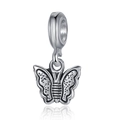 Vintage bohemian butterfly charm pendant in oxidized silver for DIY jewelry necklaces - Retro Silver Hollow Butterfly(32) / Silver