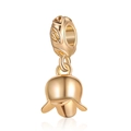 Polished golden lily of the valley charm pendant with intricate leaf patterns for jewelry DIY - Flower Bud (14)