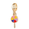 Colorful lollipop pendant charm with gold metal and vibrant enamel for DIY jewelry making - Colorful Enamel Lollipop (16)