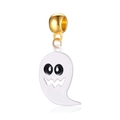 Pendentif fantôme d'Halloween blanc avec fermoir doré pour colliers et porte-clés DIY - Style Fantôme (1)