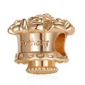 Golden cupcake charm with birthday engraving for DIY charm bracelets and jewelry making - Gold