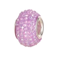 Makroaufnahme einer violetten Pavé-Kristallperle mit poliertem Silbermetallkern - Lilafarbener Pavé Stil (22)