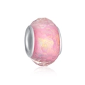Rosa facettierte Resin-Perle mit Silber-Metallkanten für DIY-Schmuck und Armbänder - Hellrosa Irisierend Facettiert Stil (13)