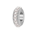 Charm in argento con perle bianche per bracciali e collane con perline - Stile Perla Argentata