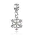 Ciondolo a forma di fiocco di neve in argento scintillante con zirconi per bracciali - Fiocco di Neve Esagonale con Pavé di Strass (13)