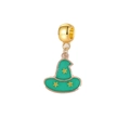 Zauberhut-Anhänger in grüner Emaille mit goldenen Sternen für DIY-Armbänder - Grüner Zaubererhut (6)