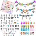 150pcs DIY unicorn rainbow bead jewelry set with bracelets and necklaces in pink gift box - Pink Unicorn Gift Box