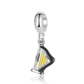 S925 silver mini harp charm pendant with enamel finish for music jewelry gifts - Harp Shape