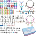 Set creativo per braccialetti fai-da-te unicorno marino con perline e scatola regalo - Stile Scatola Blu Chiaro