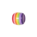 Cuenta de resina con rayas arcoíris y agujero grande para crear joyas de bricolaje - Rayas arcoiris clásicas
