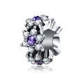 Charm grappe en argent S925 avec améthyste violette, zircons et bords ondulés - US 11