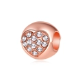 Roségoldene Herzperle mit funkelndem Zirkonia-Inlay für DIY Armbänder und Ketten - Roségold Herz Stil (CTB1161)