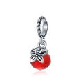 Ciondolo a farfalla in argento con perla in cristallo rosso sfaccettato per bracciali - Stile Farfalla in Perlina Sfaccettata Rossa (20)