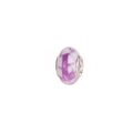 Perle géométrique violette et blanche avec cœur en argent pour bracelets DIY - EU 34