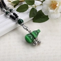 Bohemian vintage lange trui ketting met groene kattenoog steen hanger en kralen decoratie - Jadeiet Flespompoen