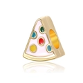 Golden pizza slice charm with colorful enamel inlays for DIY jewelry and necklaces - Pizza Slice Style (21)