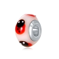 S925 sterling silver and pink glass charm with red ladybug patterns for DIY bracelets - Ladybug Glass Bead Style (23)