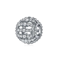 Abalorio de esfera hueca de plata pulida con diseño circular para joyas DIY - Plateado