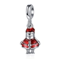 Colgante de Papá Noel en plata y esmalte rojo para creación de joyas navideñas DIY - Estilo Papá Noel (18)