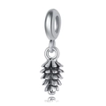 Pendentif breloque pomme de pin en argent S925 vintage pour bracelets personnalisés - Style Pomme de Pin Oxydée Antique (3)