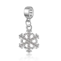 Silberner Schneeflocken-Anhänger mit Zirkonia-Besatz für DIY-Armband-Schmuck - Pave-Strass Hexagonale Schneeflocke (13)